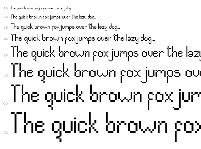 CV Pixelado font waterfall